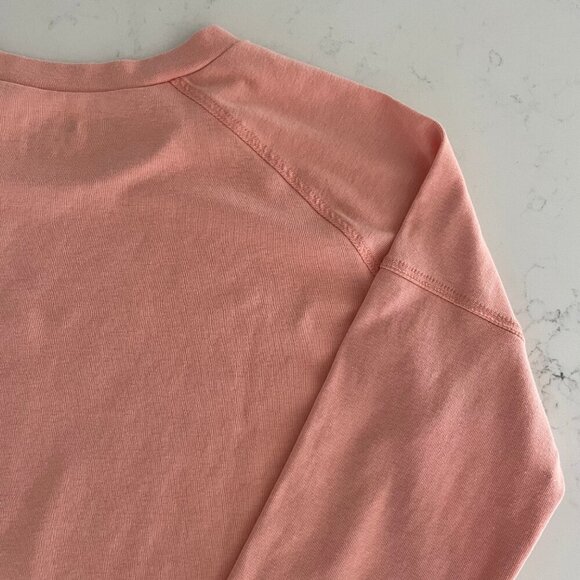 Eddie Bauer Casual Lg Sleeve Crew Neck Cotton Poly Drop Shoulder Top Peach Sz M - Picture 6 of 10